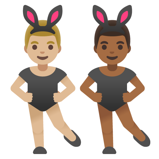 Men with Bunny Ears: Medium-Light Skin Tone, Medium-Dark Skin Tone, the design in this release