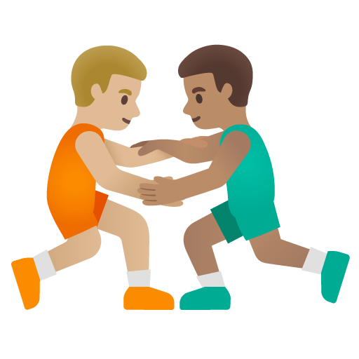 Men Wrestling: Medium-Light Skin Tone, Medium Skin Tone, the design in this release