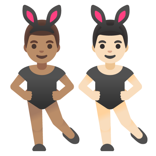 Men with Bunny Ears: Medium Skin Tone, Light Skin Tone, the design in this release