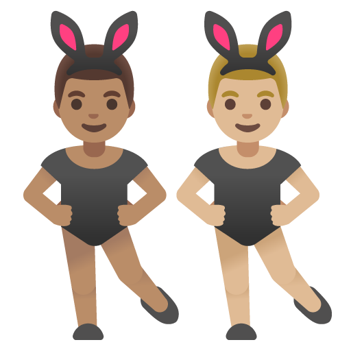 Men with Bunny Ears: Medium Skin Tone, Medium-Light Skin Tone, the design in this release