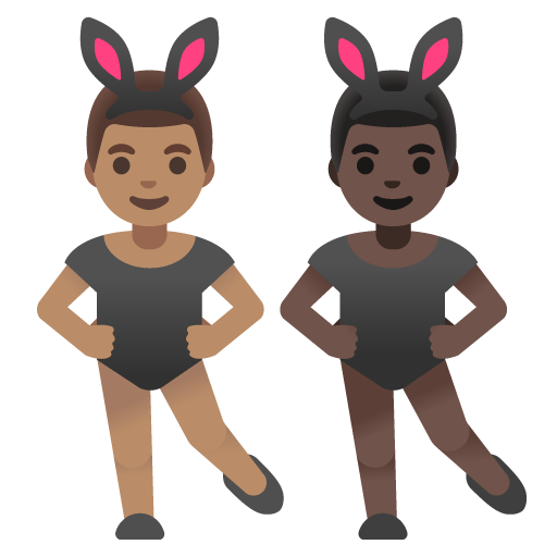 Men with Bunny Ears: Medium Skin Tone, Dark Skin Tone, the design in this release