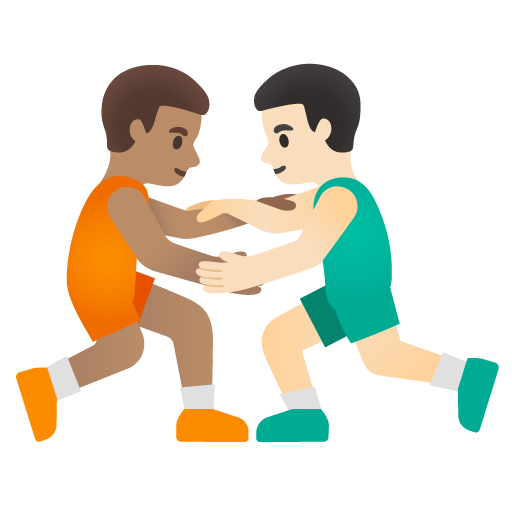 Men Wrestling: Medium Skin Tone, Light Skin Tone, the design in this release