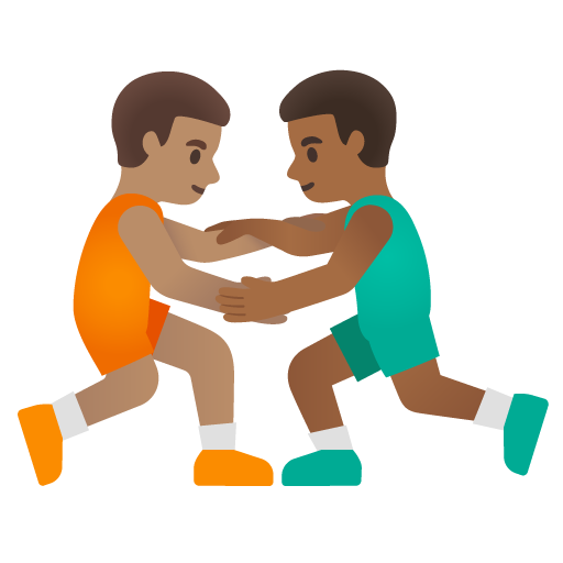 Men Wrestling: Medium Skin Tone, Medium-Dark Skin Tone, the design in this release