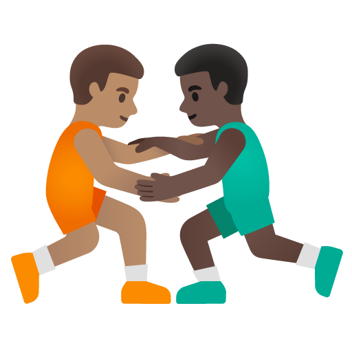 Men Wrestling: Medium Skin Tone, Dark Skin Tone, the design in this release