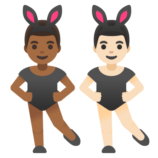 Men with Bunny Ears: Medium-Dark Skin Tone, Light Skin Tone, the design in this release
