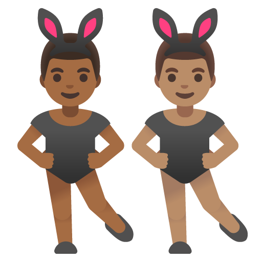 Men with Bunny Ears: Medium-Dark Skin Tone, Medium Skin Tone, the design in this release