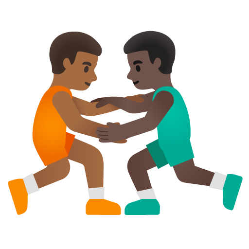 Men Wrestling: Medium-Dark Skin Tone, Dark Skin Tone, the design in this release