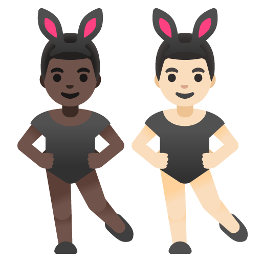 Men with Bunny Ears: Dark Skin Tone, Light Skin Tone, the design in this release