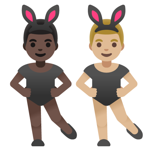 Men with Bunny Ears: Dark Skin Tone, Medium-Light Skin Tone, the design in this release