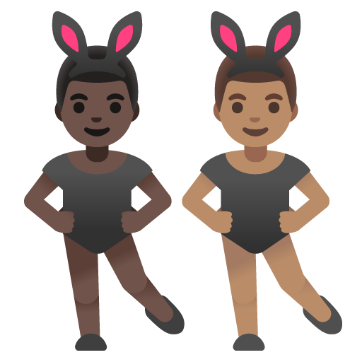 Men with Bunny Ears: Dark Skin Tone, Medium Skin Tone, the design in this release