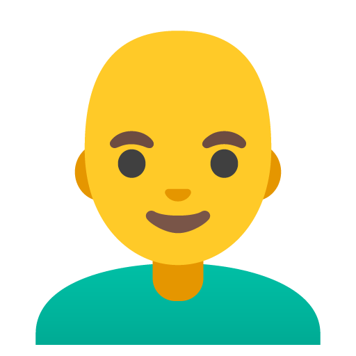 man: bald as rendered by Google