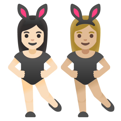 Women with Bunny Ears: Light Skin Tone, Medium-Light Skin Tone, the design in this release