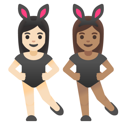 Women with Bunny Ears: Light Skin Tone, Medium Skin Tone, the design in this release