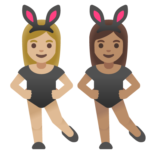 Women with Bunny Ears: Medium-Light Skin Tone, Medium Skin Tone, the design in this release