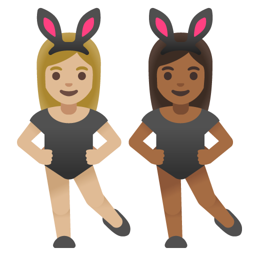 Women with Bunny Ears: Medium-Light Skin Tone, Medium-Dark Skin Tone, the design in this release