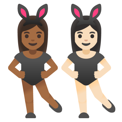 Women with Bunny Ears: Medium-Dark Skin Tone, Light Skin Tone, the design in this release