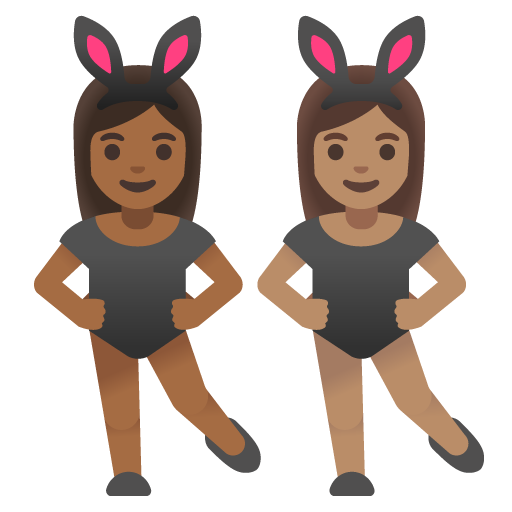 Women with Bunny Ears: Medium-Dark Skin Tone, Medium Skin Tone, the design in this release