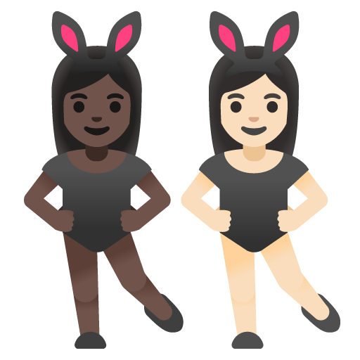 Women with Bunny Ears: Dark Skin Tone, Light Skin Tone, the design in this release