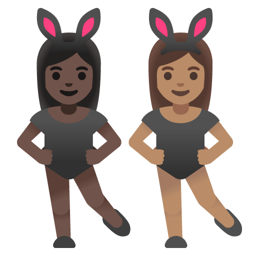 Women with Bunny Ears: Dark Skin Tone, Medium Skin Tone, the design in this release