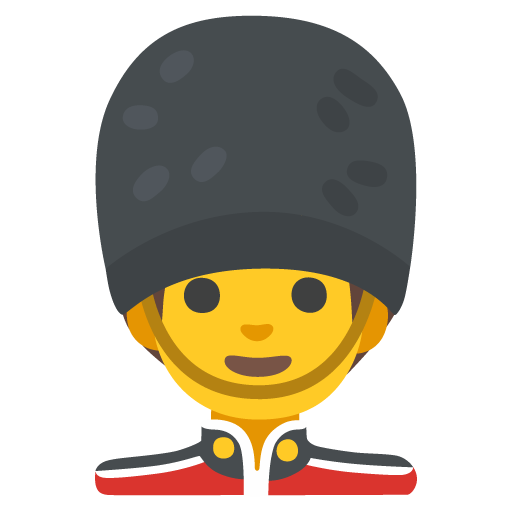 man guard as rendered by Google