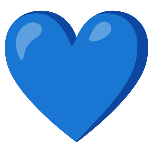 cuore blu as rendered by Google