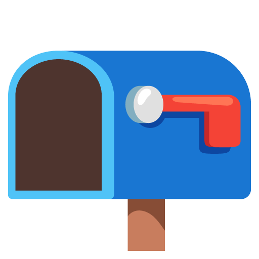 open mailbox with lowered flag as rendered by Google