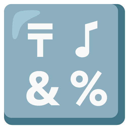 input symbols as rendered by Google