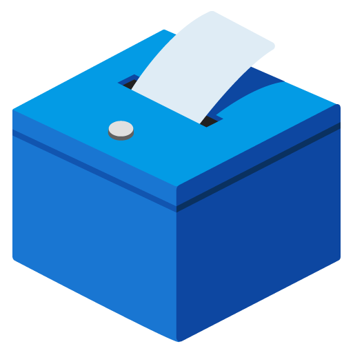 ballot box with ballot as rendered by Google