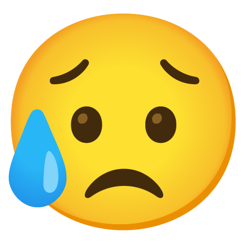 Sad but Relieved Face as drawn by Google in 17.0