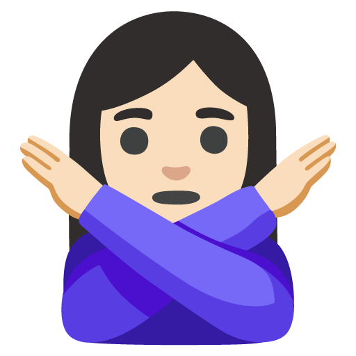 Woman Gesturing NO: Light Skin Tone, the design in this release