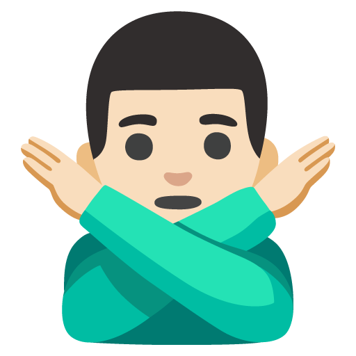 Man Gesturing NO: Light Skin Tone, the design in this release