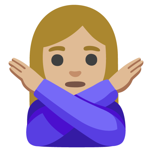 Woman Gesturing NO: Medium-Light Skin Tone, the design in this release