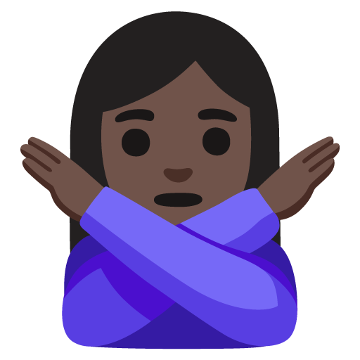 Woman Gesturing NO: Dark Skin Tone, the design in this release