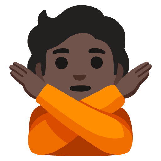 Person Gesturing NO: Dark Skin Tone, the design in this release