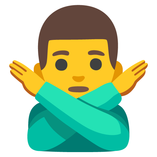 man gesturing NO as rendered by Google