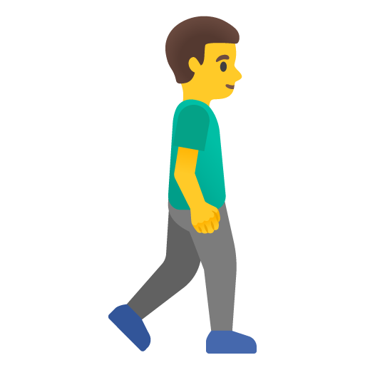 man walking: facing right as rendered by Google