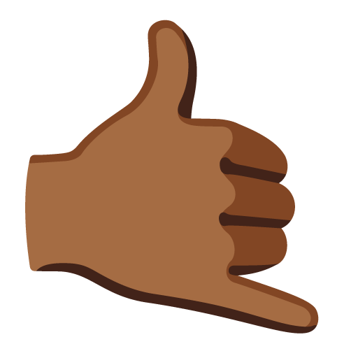 call me hand: medium-dark skin tone as rendered by Google