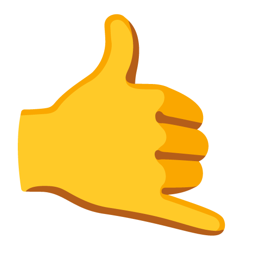 call me hand as rendered by Google