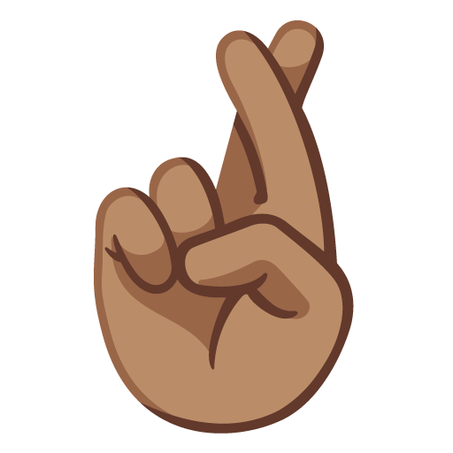 crossed fingers: medium skin tone as rendered by Google
