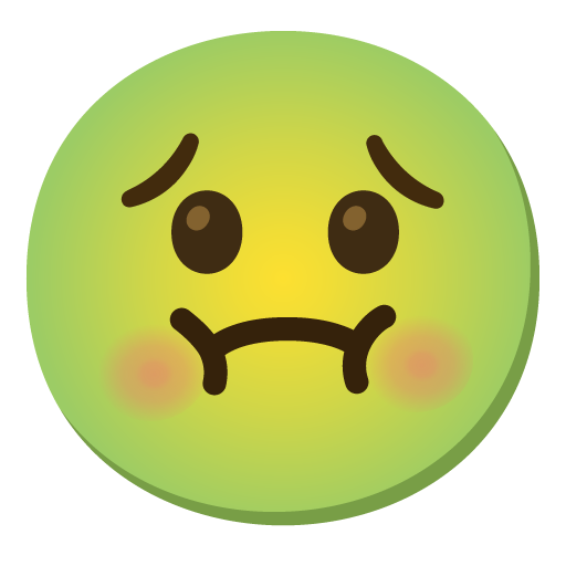 Nauseated Face as drawn by Google in 17.0