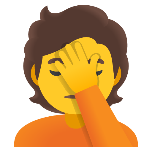 Person Facepalming as drawn by Google in 17.0