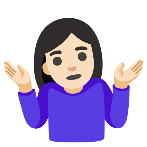 Woman Shrugging: Light Skin Tone, the design in this release