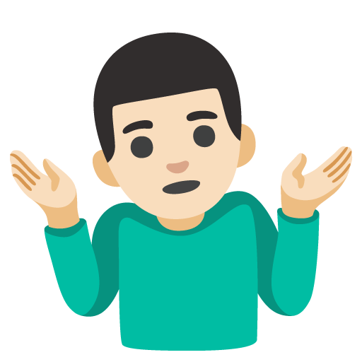 Man Shrugging: Light Skin Tone, the design in this release
