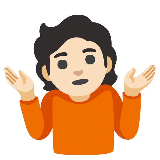 Person Shrugging: Light Skin Tone, the design in this release