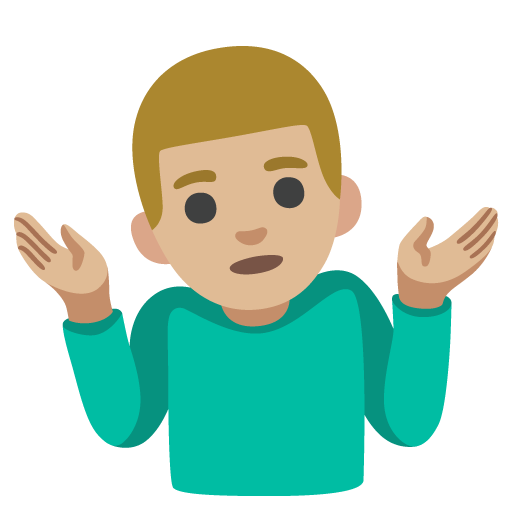 Man Shrugging: Medium-Light Skin Tone, the design in this release