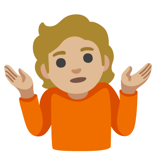 Person Shrugging: Medium-Light Skin Tone, the design in this release