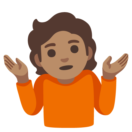 Person Shrugging: Medium Skin Tone, the design in this release