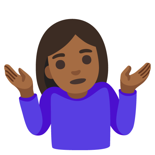 Woman Shrugging: Medium-Dark Skin Tone, the design in this release