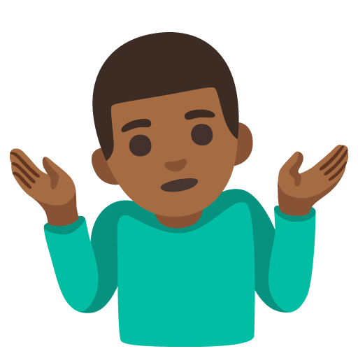 Man Shrugging: Medium-Dark Skin Tone, the design in this release