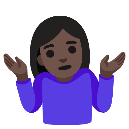 Woman Shrugging: Dark Skin Tone, the design in this release
